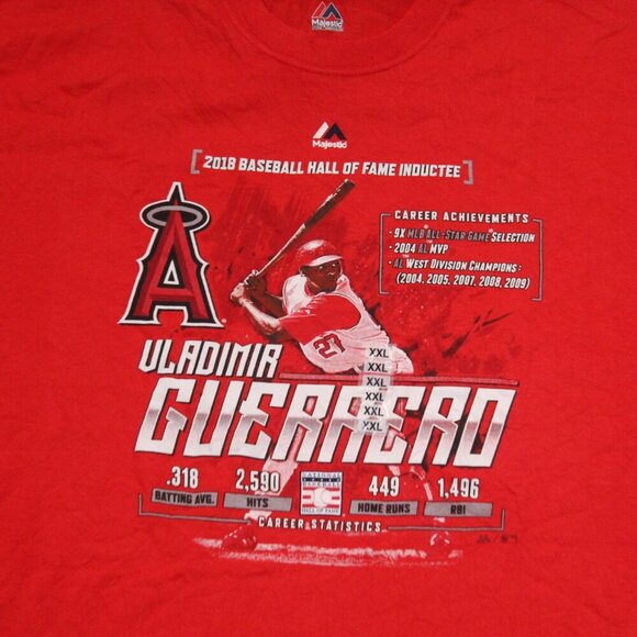 Anaheim Angels Men Red Tee Shit Cooperstown Vladimir Guerrero Size XXl - Picture 3 of 9